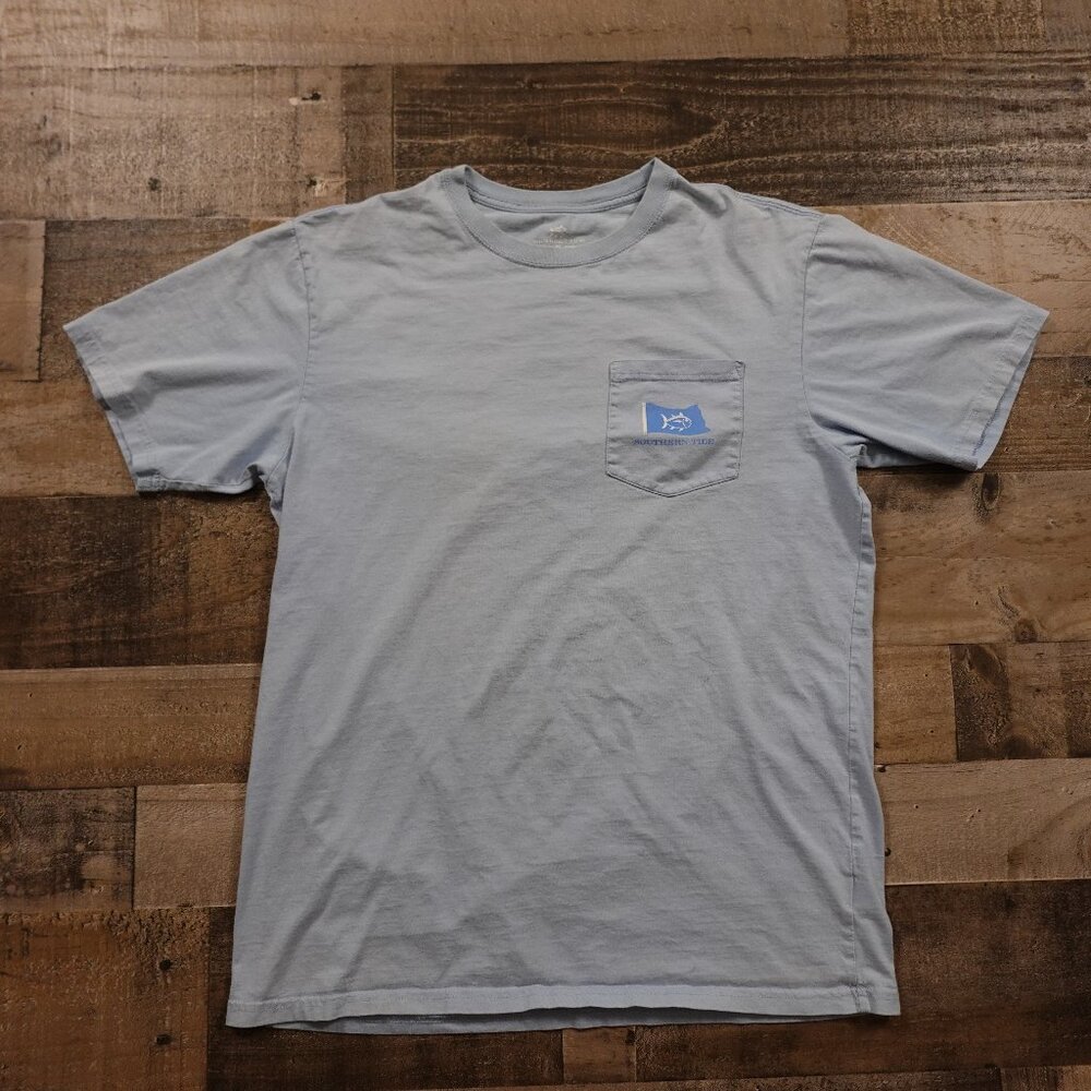 Southern Tide shirt short sleeve men's medium light blue pre owned